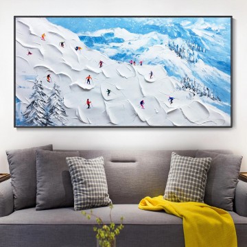  Room Obras - Esquiador en la montaña nevada Arte de la pared Deporte Blanco Nieve Esquí Decoración de la habitación por Knife 21